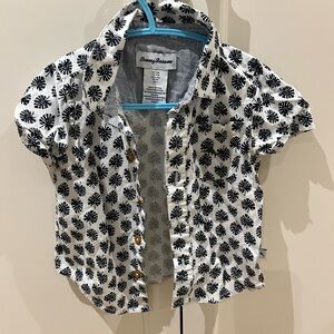 Tommy Bahama 12m Kids Black and White Floral Button Down Shirt